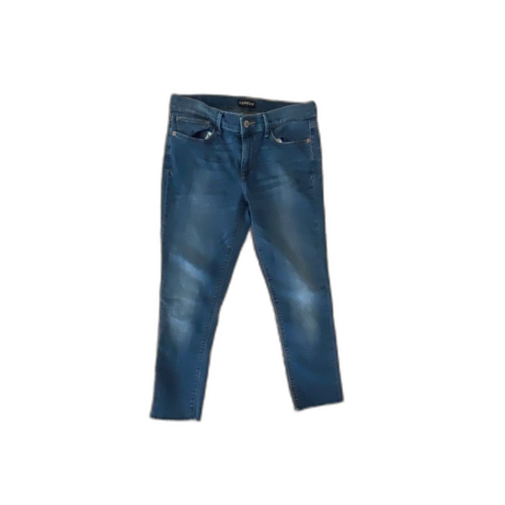 Express Mid-Rise Cropped Frayed Jegging